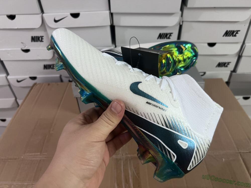 Nike Air Zoom Mercurial Superfly 10 Elite FG Firm Ground Soccer Cleats - White/Blue/Gold