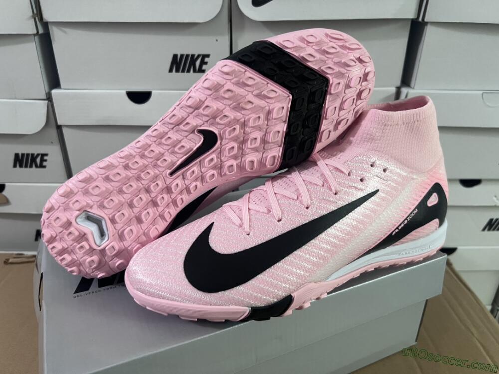 Nike Air Zoom Mercurial Superfly 10 Elite TF Artificial Turf Soccer Shoes - Pink/White/Black