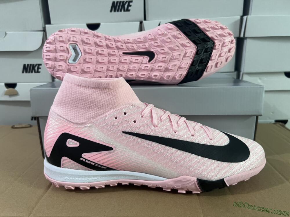 Nike Air Zoom Mercurial Superfly 10 Elite TF Artificial Turf Soccer Shoes - Pink/White/Black