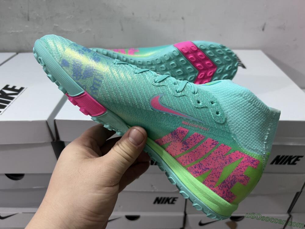 Nike Air Zoom Mercurial Superfly 10 Elite TF Artificial Turf Soccer Shoes - Jade/Pink/Blue