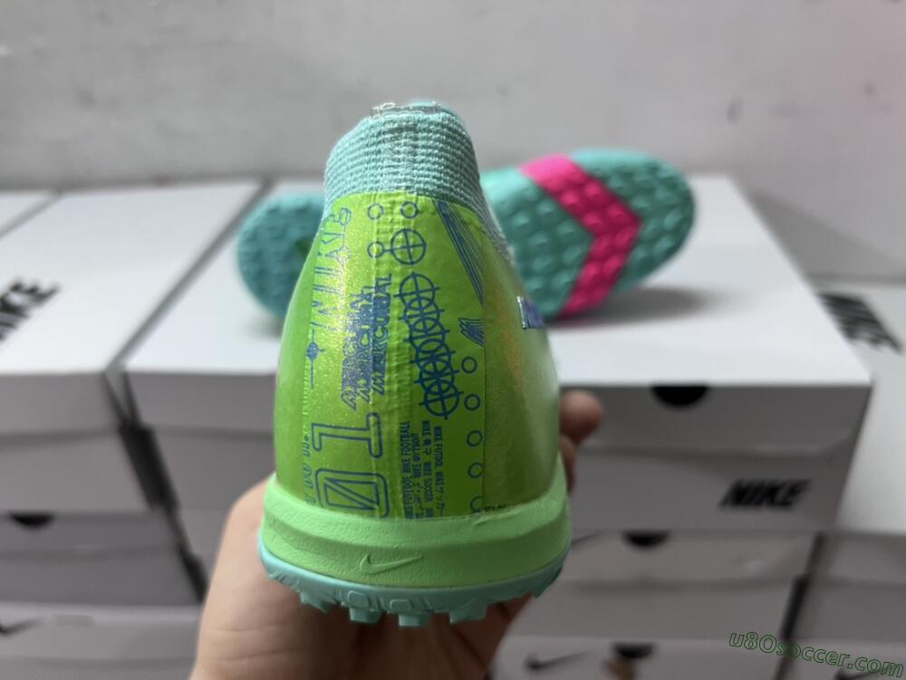 Nike Air Zoom Mercurial Vapor 16 Elite TF Artificial Turf Soccer Shoes - Jade/Pink/Blue