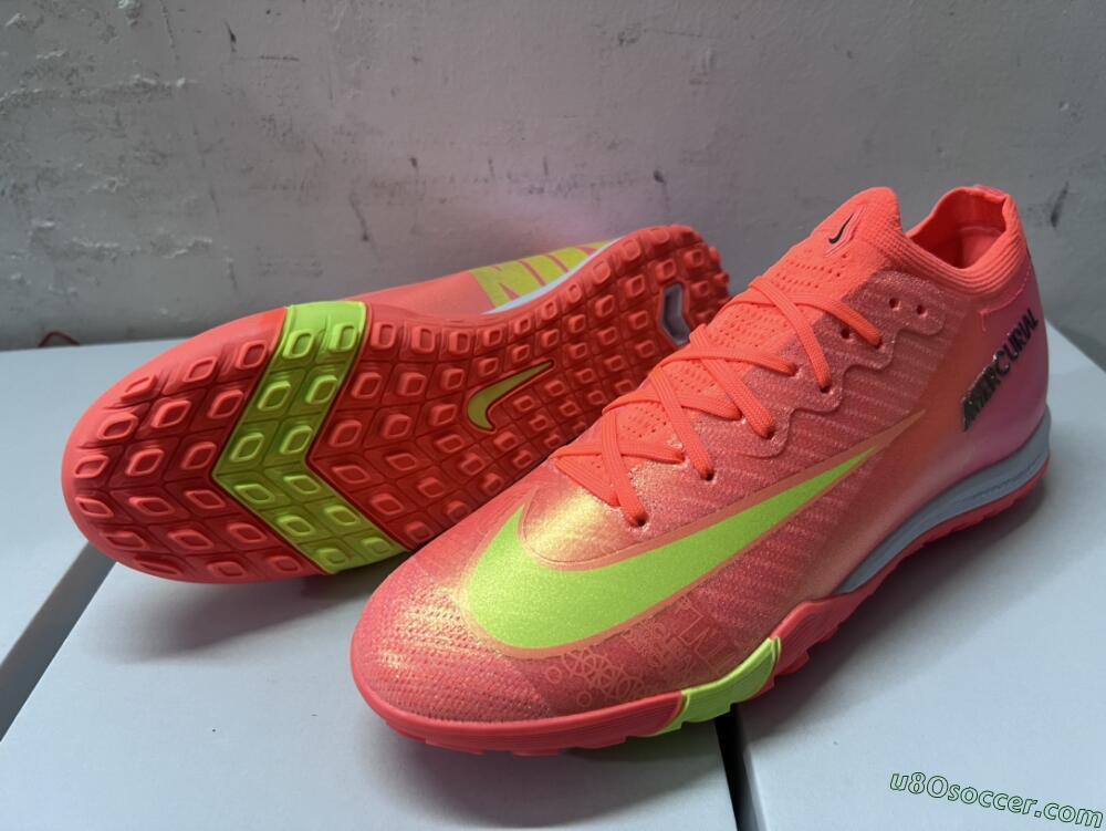 Nike Air Zoom Mercurial Vapor 15 Elite TF Artificial Turf Soccer Shoes - Red/Yellow/White