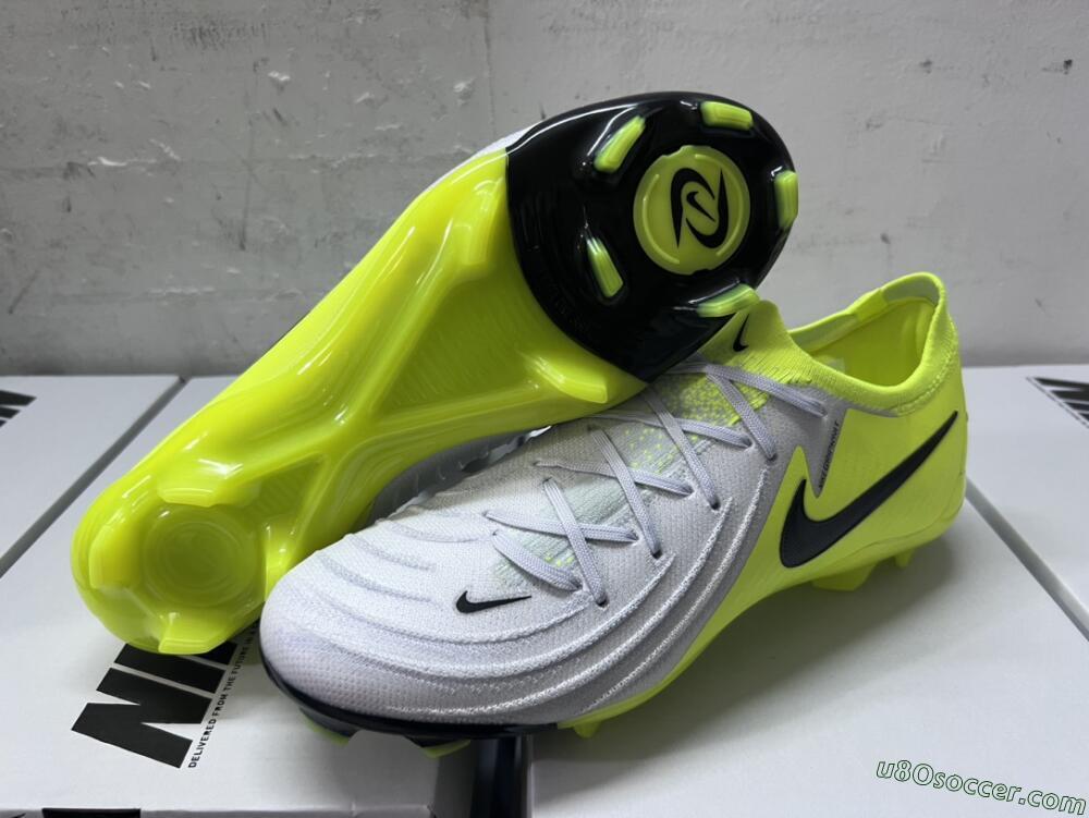 Nike Phantom Luna Elite FG Firm Ground Soccer Cleats - Grey/Yellow/Black
