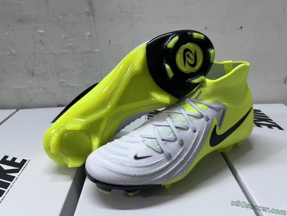 Nike Phantom Luna Elite FG Firm Ground Soccer Cleats - Grey/Yellow/Black