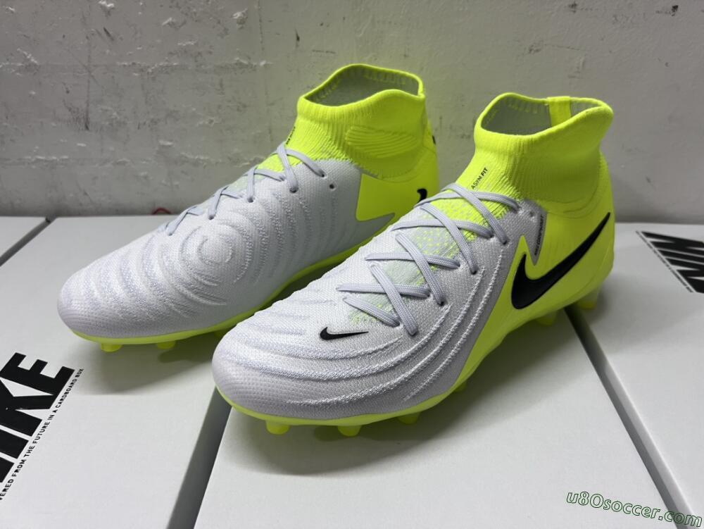 Nike Phantom Luna Elite AG Artificial Grass Soccer Cleats - Grey/Yellow/Black