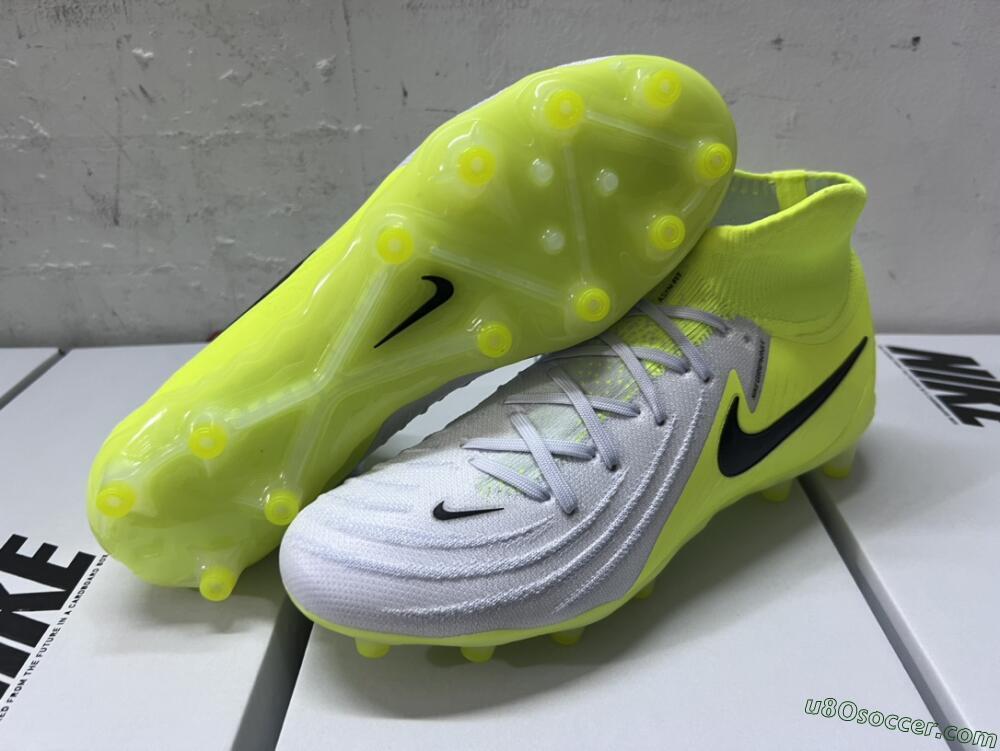 Nike Phantom Luna Elite AG Artificial Grass Soccer Cleats - Grey/Yellow/Black