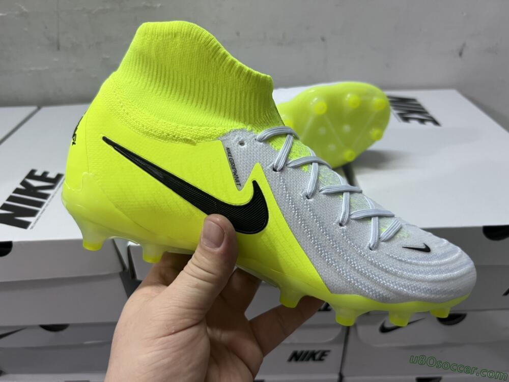 Nike Phantom Luna Elite AG Artificial Grass Soccer Cleats - Grey/Yellow/Black