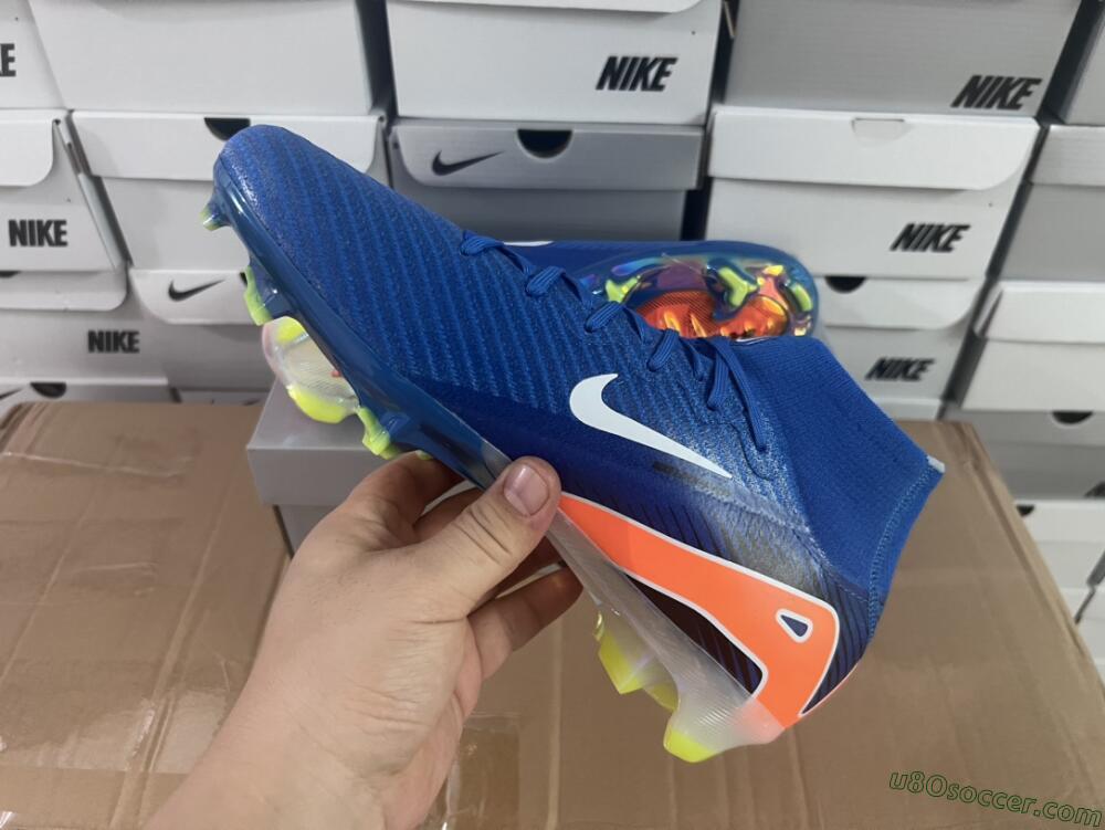 Nike Air Zoom Mercurial Superfly 10 Elite FG Firm Ground Soccer Cleats - Blue/White/Orange