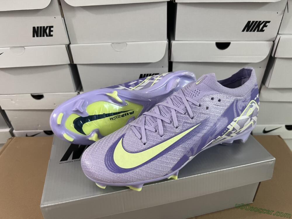 Nike Air Zoom Mercurial Vapor 16 Elite FG Firm Ground Soccer Cleats - Purple/Yellow/White