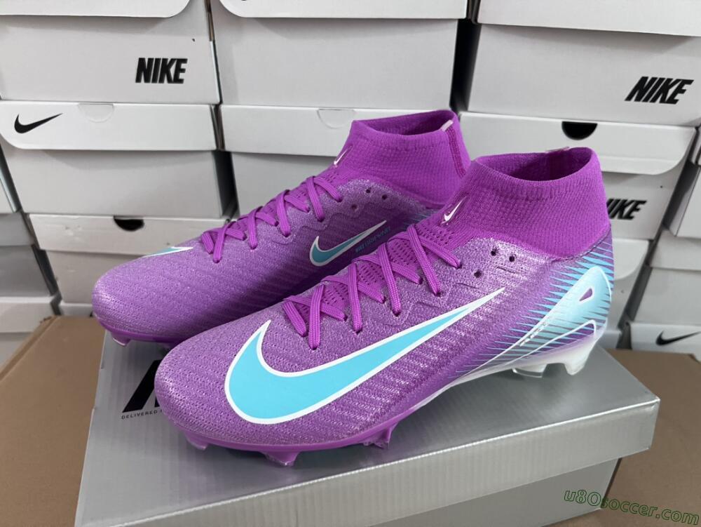 Nike Air Zoom Mercurial Superfly 10 Elite FG Firm Ground Soccer Cleats - Purple/Green