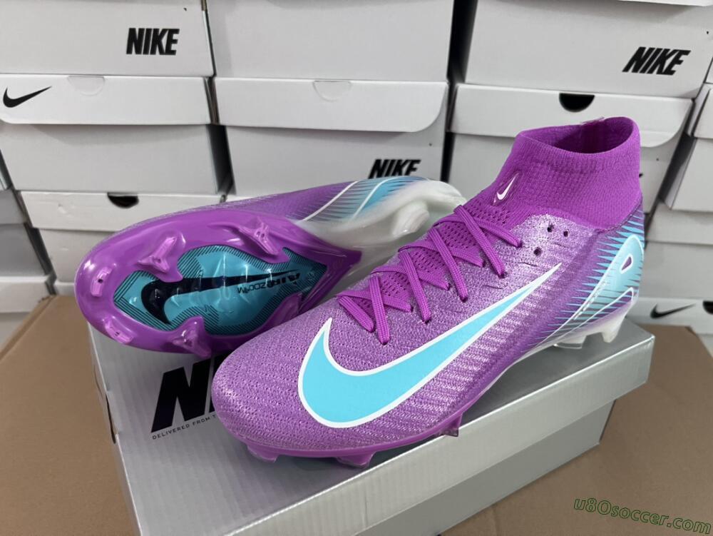Nike Air Zoom Mercurial Superfly 10 Elite FG Firm Ground Soccer Cleats - Purple/Green