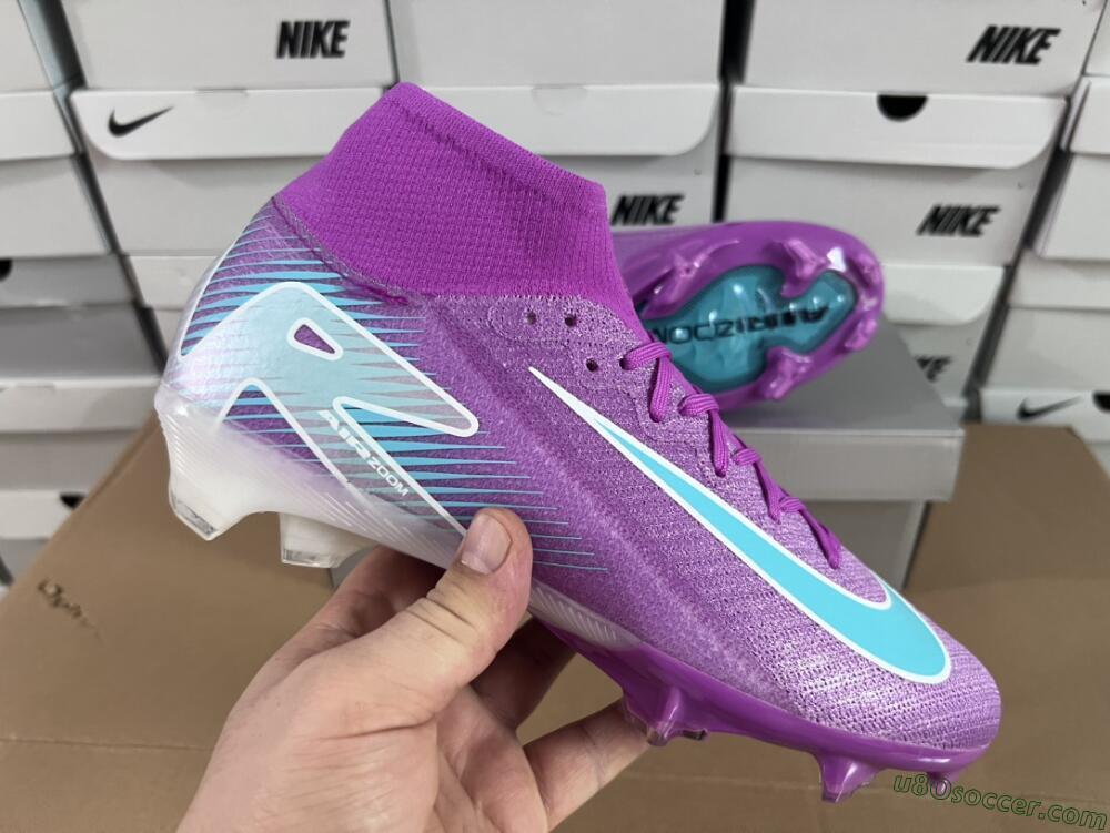 Nike Air Zoom Mercurial Superfly 10 Elite FG Firm Ground Soccer Cleats - Purple/Green