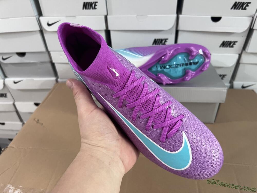 Nike Air Zoom Mercurial Superfly 10 Elite FG Firm Ground Soccer Cleats - Purple/Green