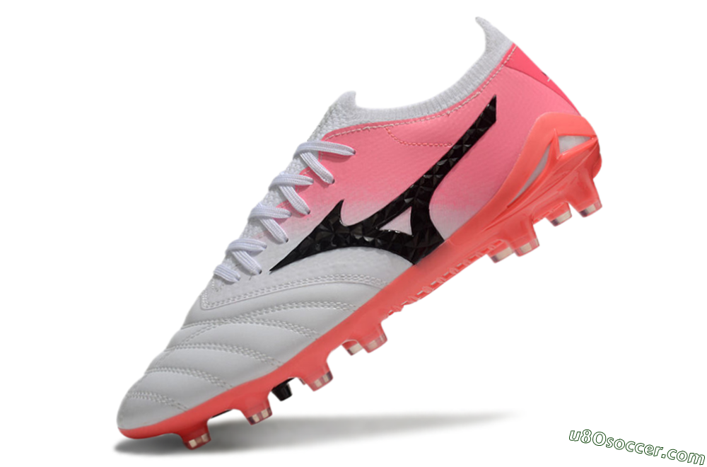 Mizuno Morelia Neo 3 FG Firm Ground Soccer Cleats - White/Black/Pink 6