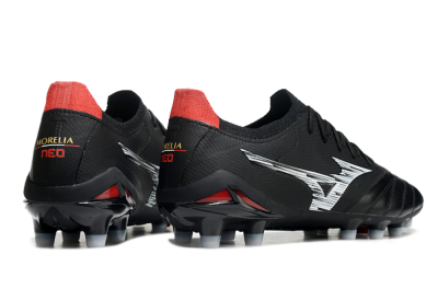 Mizuno Morelia Neo 3 FG Firm Ground Soccer Cleats - Black/White/Red