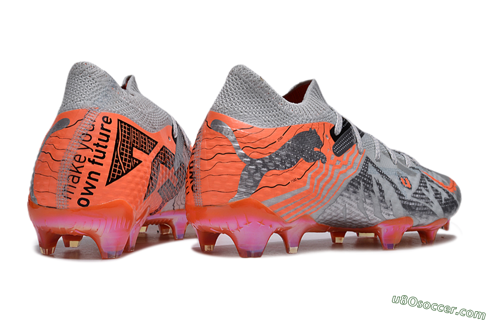 Puma Future Ultimate FG Firm Ground Soccer Cleats - Silver/Red/Pink 6