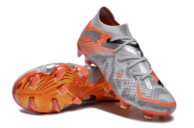 Puma Future Ultimate FG Firm Ground Soccer Cleats - Silver/Red/Pink