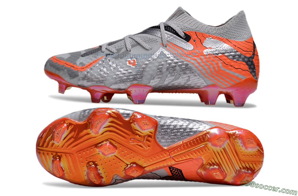 Puma Future Ultimate FG Firm Ground Soccer Cleats - Silver/Red/Pink 0