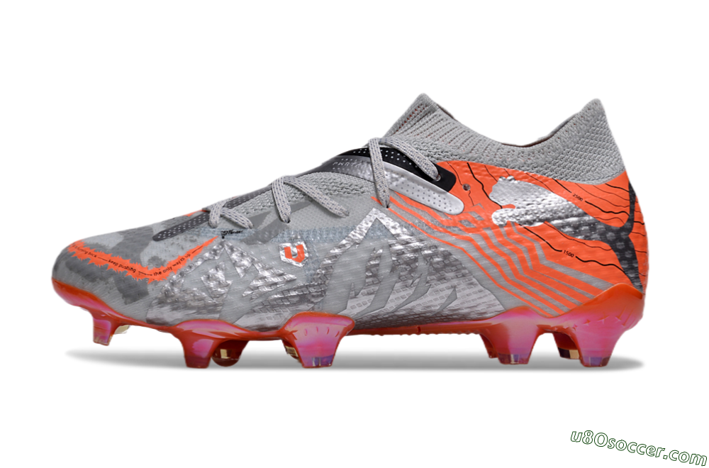 Puma Future Ultimate FG Firm Ground Soccer Cleats - Silver/Red/Pink 2