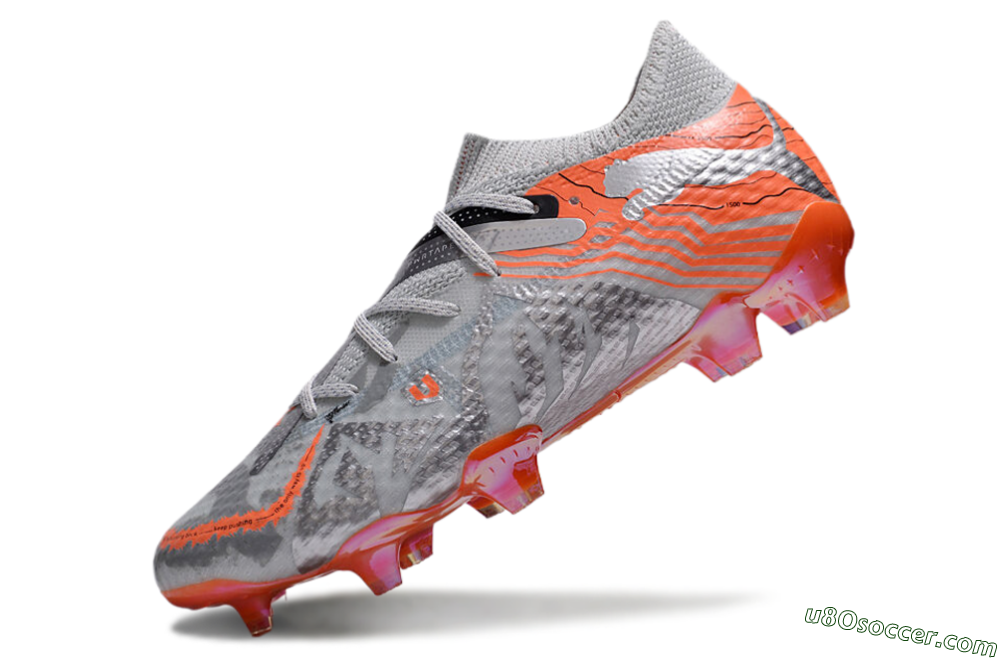 Puma Future Ultimate FG Firm Ground Soccer Cleats - Silver/Red/Pink 5
