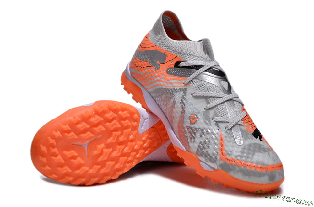 Puma Future Ultimate TF Artificial Turf Soccer Shoes - Silver/Red/White 3