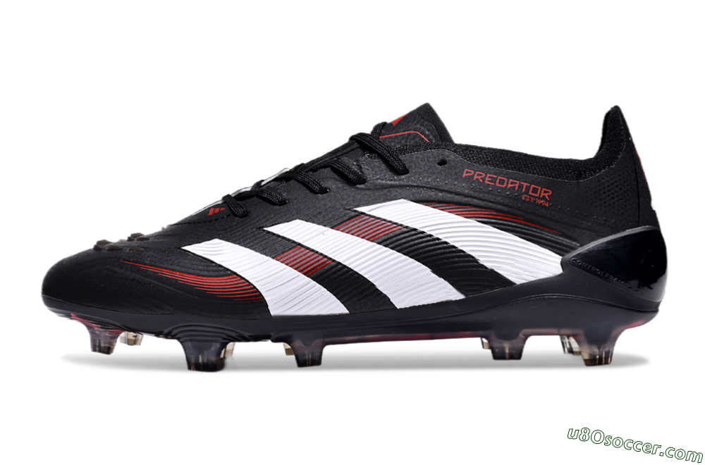 Adidas Predator Elite 24 FG Firm Ground Soccer Cleats - Black/White/Red 2