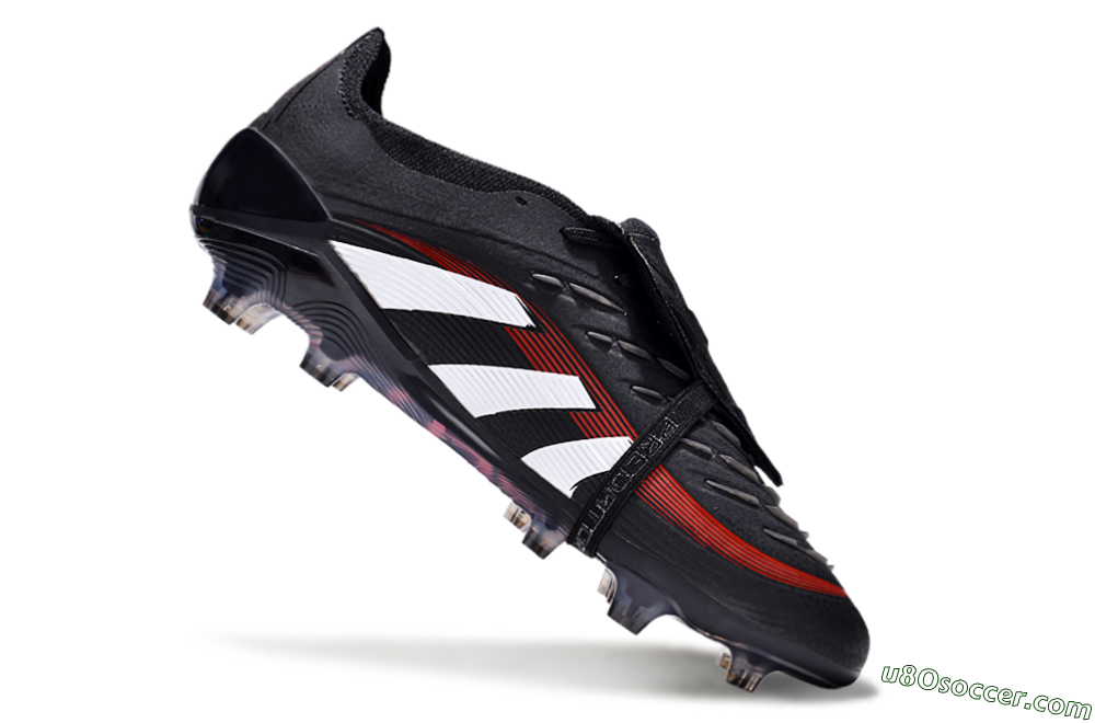 Adidas Predator Elite Foldover Tongue FG Firm Ground Soccer Cleats - Black/White/Red 4