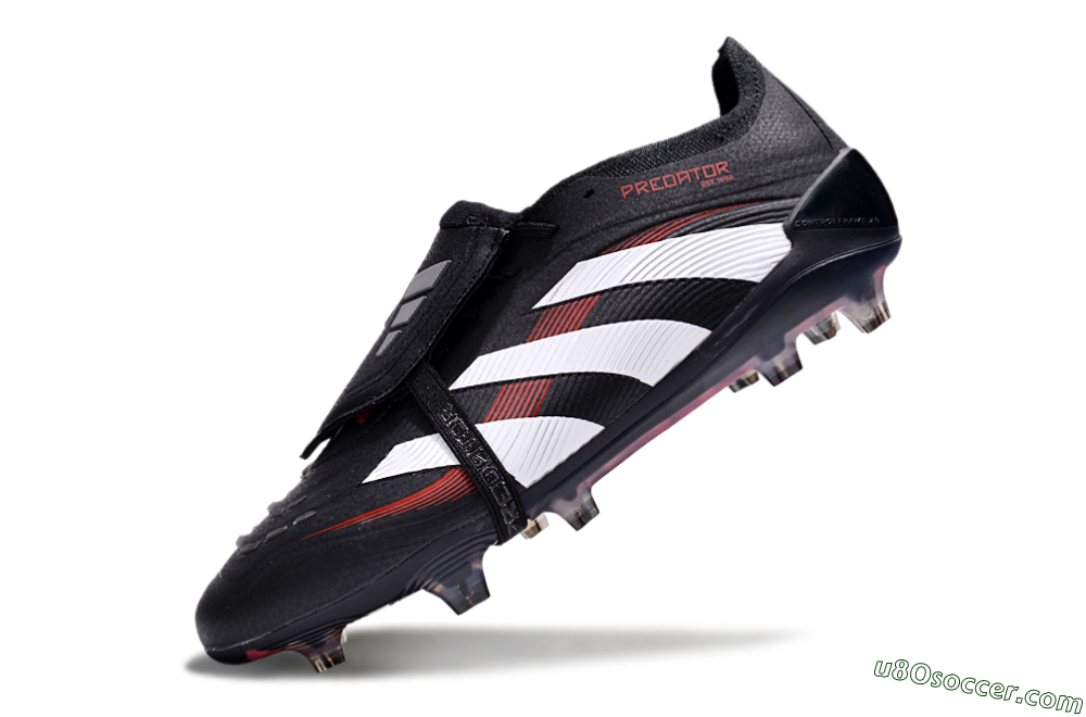 Adidas Predator Elite Foldover Tongue FG Firm Ground Soccer Cleats - Black/White/Red 5
