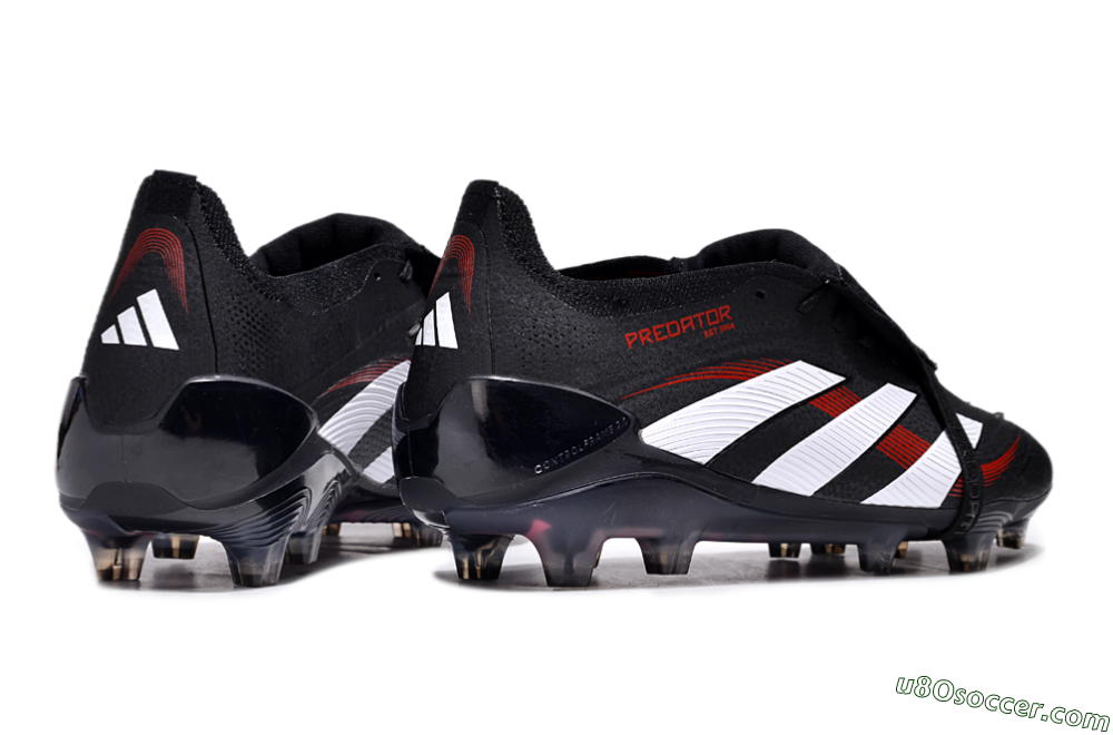 Adidas Predator Elite Foldover Tongue FG Firm Ground Soccer Cleats - Black/White/Red 6