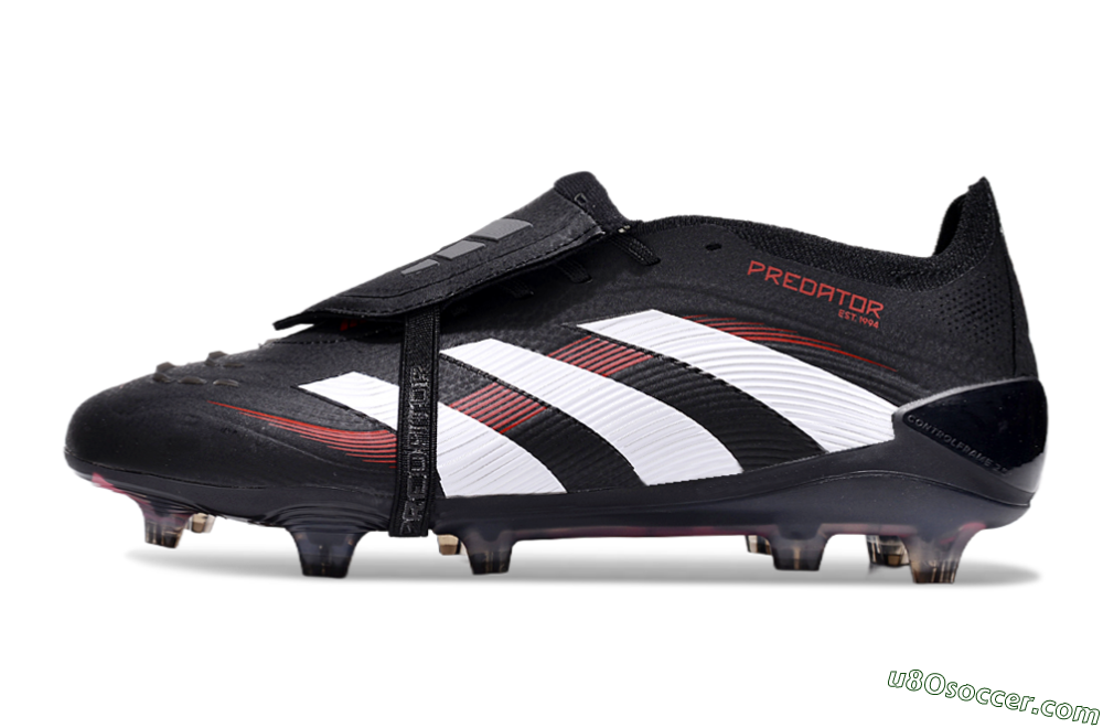 Adidas Predator Elite Foldover Tongue FG Firm Ground Soccer Cleats - Black/White/Red 2