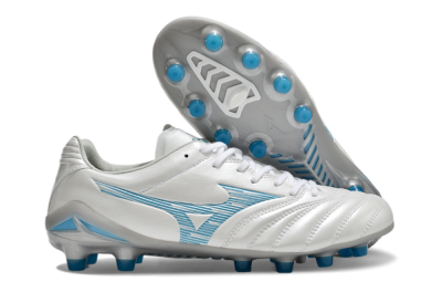 Mizuno Morelia Neo 4 FG Firm Ground Soccer Cleats - White/Blue/Silver