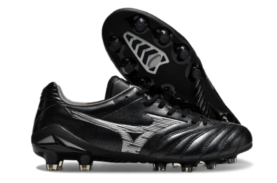 Mizuno Morelia Neo 4 FG Firm Ground Soccer Cleats - Black/Silver