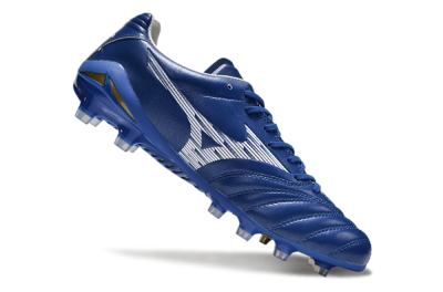 Mizuno Morelia Neo 4 FG Firm Ground Soccer Cleats - Blue/White/Gold
