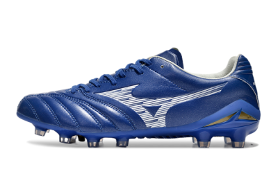 Mizuno Morelia Neo 4 FG Firm Ground Soccer Cleats - Blue/White/Gold