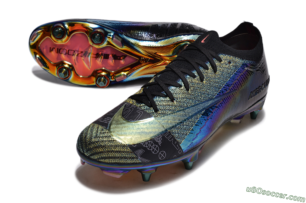 Nike Air Zoom Mercurial Vapor 15 Elite SG Soft Ground Soccer Cleats - Blue/Black/Gold 3