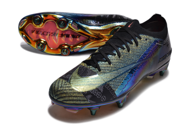 Nike Air Zoom Mercurial Vapor 15 Elite SG Soft Ground Soccer Cleats - Blue/Black/Gold