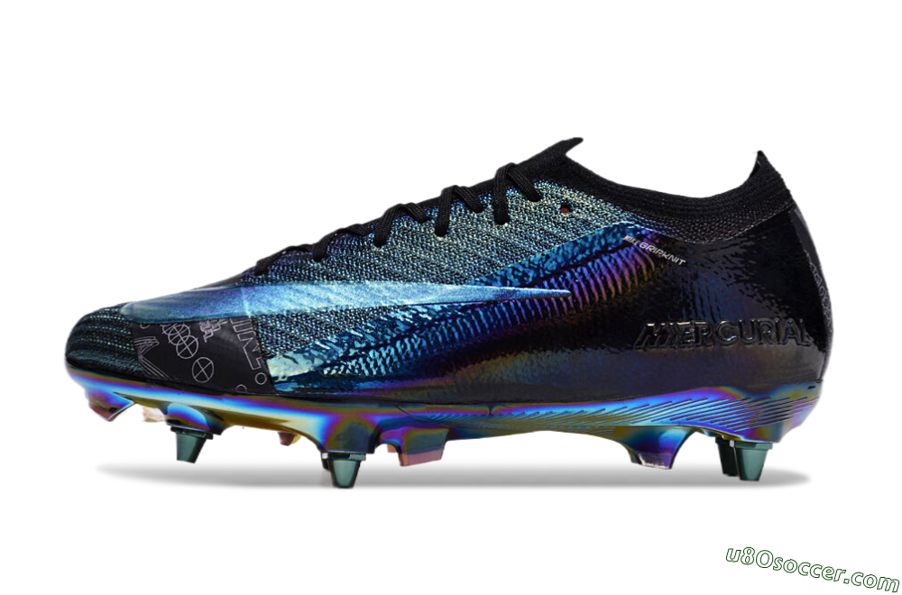 Nike Air Zoom Mercurial Vapor 15 Elite SG Soft Ground Soccer Cleats - Blue/Black/Gold 2