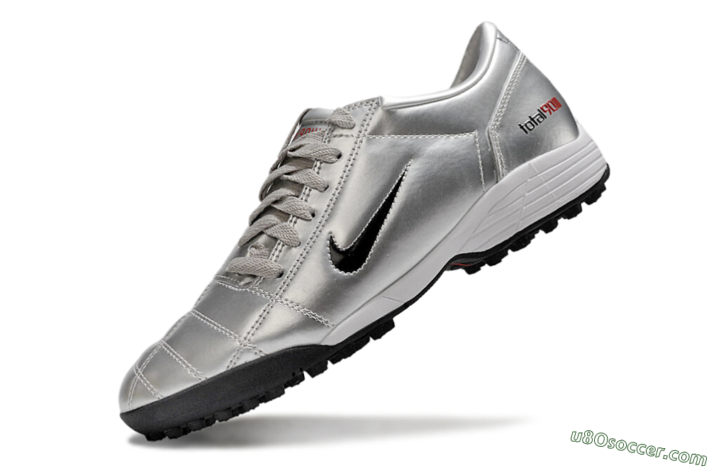 Nike Total 90 II TF Artificial Turf Soccer Shoes - Silver/Black/Red 5