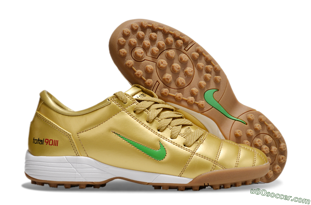 Nike Total 90 II TF Artificial Turf Soccer Shoes - Gold/Green/White 1