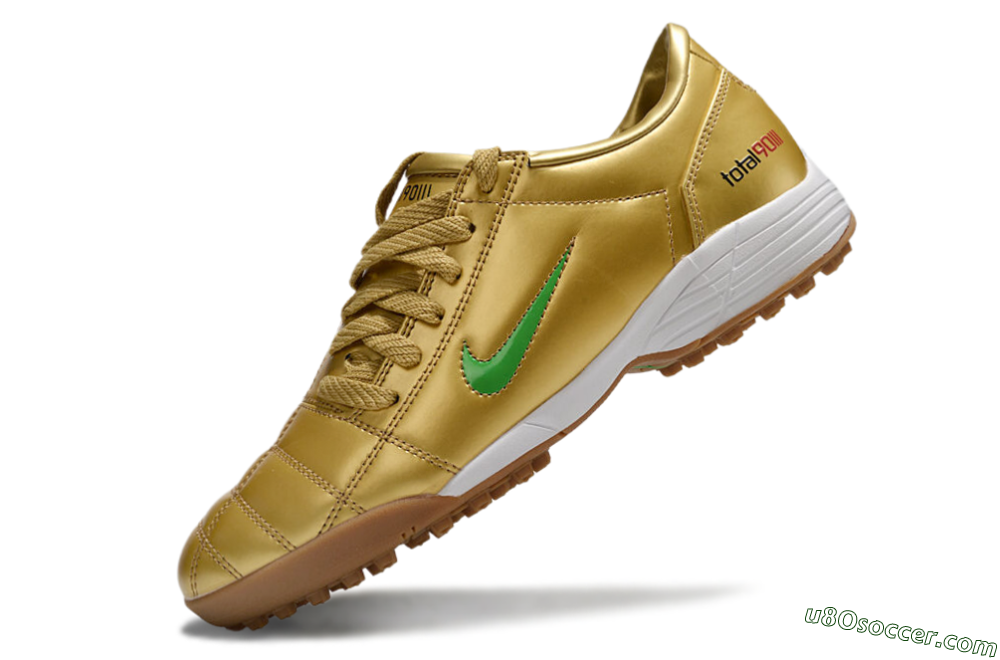 Nike Total 90 II TF Artificial Turf Soccer Shoes - Gold/Green/White 5