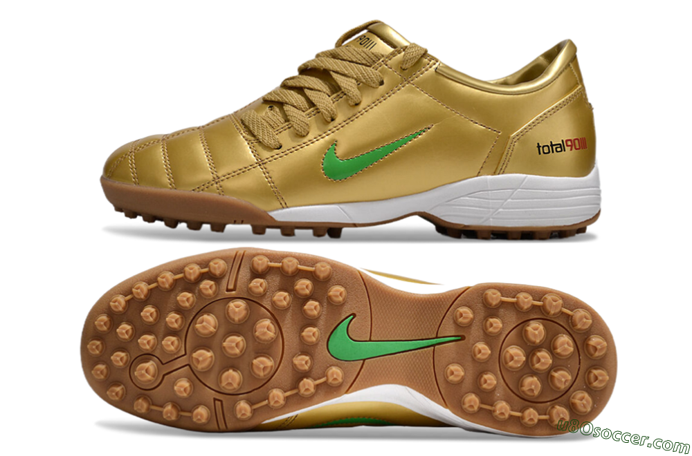 Nike Total 90 II TF Artificial Turf Soccer Shoes - Gold/Green/White 0
