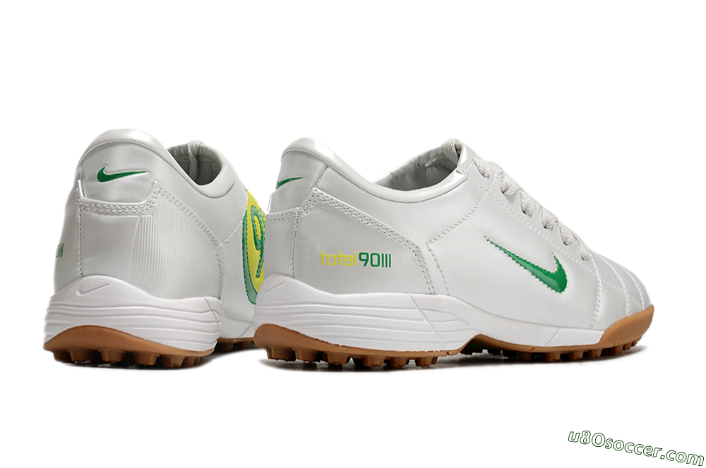 Nike Total 90 II TF Artificial Turf Soccer Shoes - Silver/Green/Yellow 6