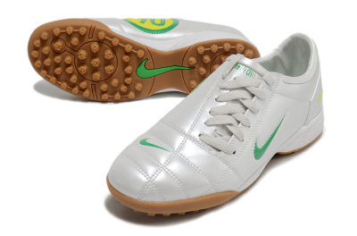Nike Total 90 II TF Artificial Turf Soccer Shoes - Silver/Green/Yellow