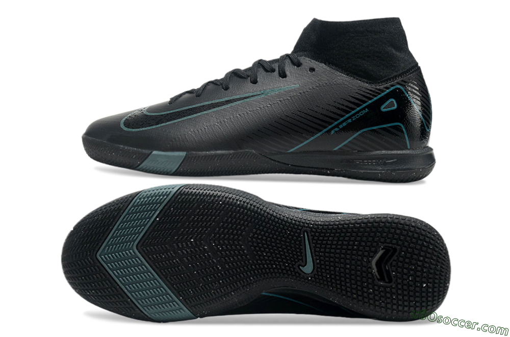 Nike Air Zoom Mercurial Superfly 10 Elite IC Indoor & Futsal Soccer Shoes - Black/Blue 0