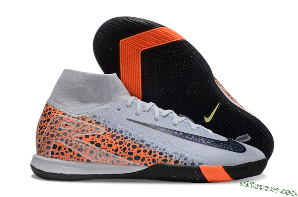 Nike Air Zoom Mercurial Superfly 10 Elite IC Indoor & Futsal Soccer Shoes - Grey/Black/Leopard 1