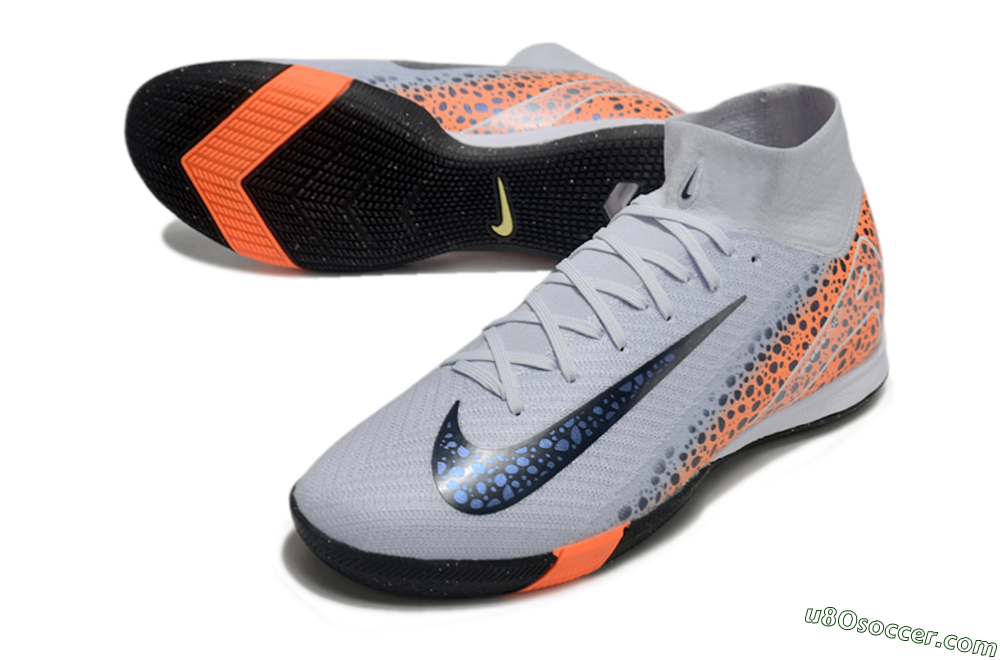 Nike Air Zoom Mercurial Superfly 10 Elite IC Indoor & Futsal Soccer Shoes - Grey/Black/Leopard 3
