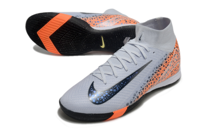 Nike Air Zoom Mercurial Superfly 10 Elite IC Indoor & Futsal Soccer Shoes - Grey/Black/Leopard