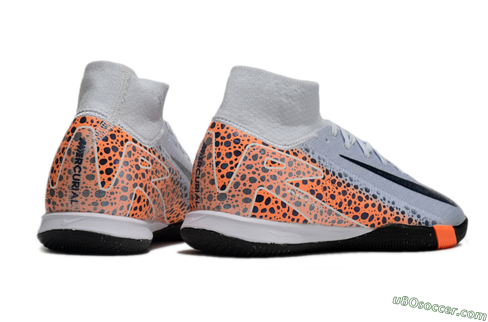 Nike Air Zoom Mercurial Superfly 10 Elite IC Indoor & Futsal Soccer Shoes - Grey/Black/Leopard 6