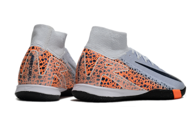 Nike Air Zoom Mercurial Superfly 10 Elite IC Indoor & Futsal Soccer Shoes - Grey/Black/Leopard