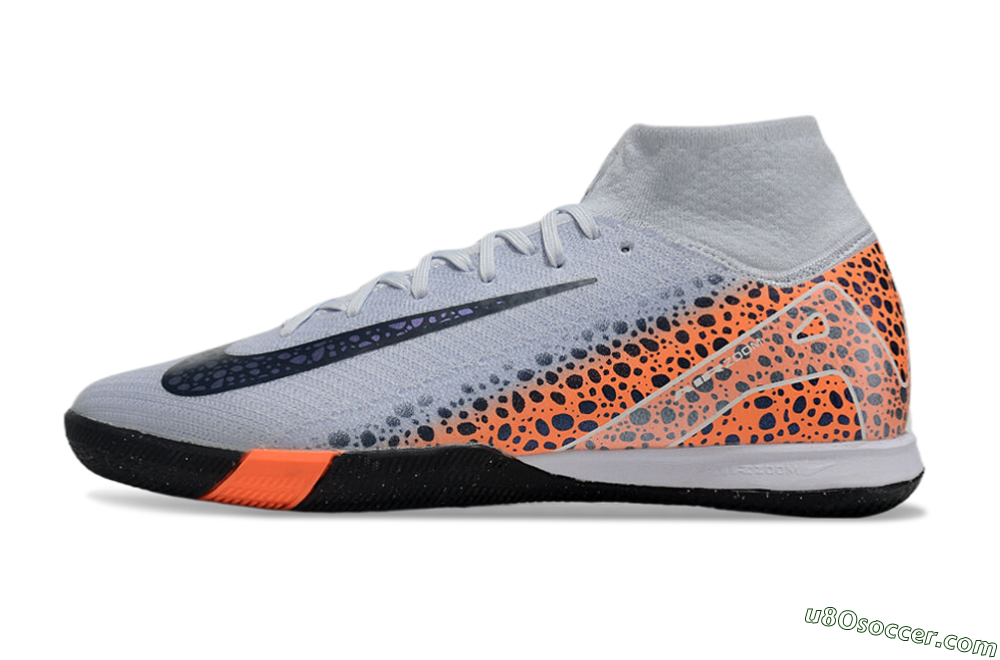 Nike Air Zoom Mercurial Superfly 10 Elite IC Indoor & Futsal Soccer Shoes - Grey/Black/Leopard 2
